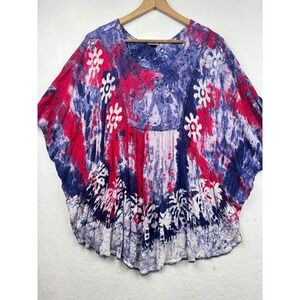 Advance Apparels Poncho Womens Free Size Cotton Tie Dye Floral Boho Hippie